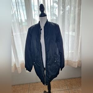 Me Jane Black Bomber Jacket. Size medium.